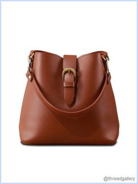 Vegan Leather Bucket Bag Small Hobo Faux Casual Purse Shoulder Handbag
